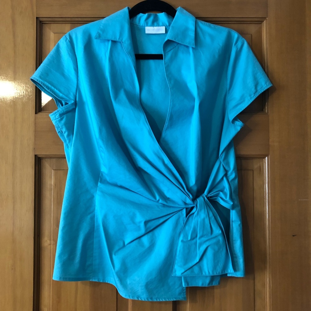 Light Blue Wrapped Blouse